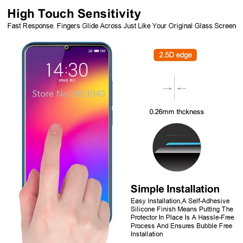 Закаленное стекло для Meizu Note 9 Защитное экрана 2.5D 9H Премиум защитная пленка |