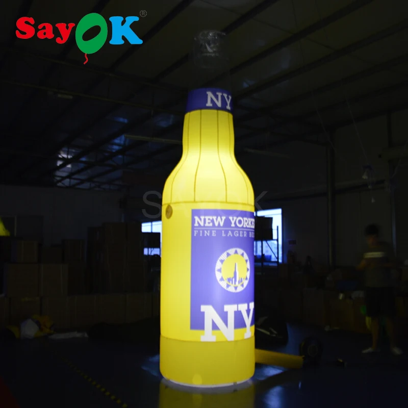 2018 Vivid design giant inflatable beer bottle with led white lights and logo printing
2018 Vivid design giant inflatable beer bottle with led white lights and logo printing