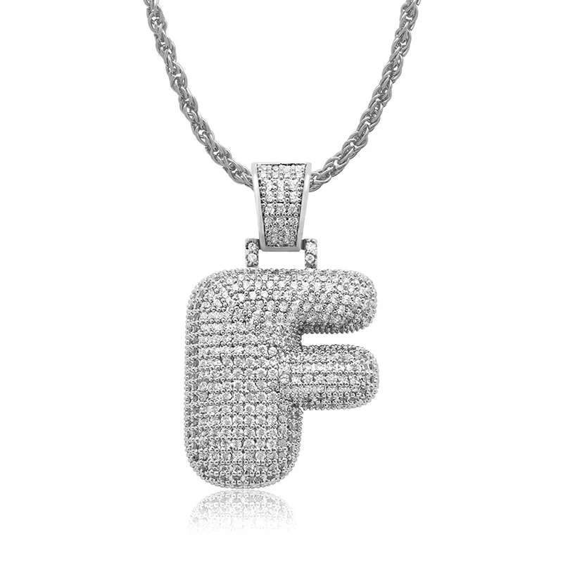 OMYFUN Factory Price Capital F Pendant Silver Color Initial 3A+ CZ Iced Pave Men Bubble Letter Pendant Necklace Hip Hop Jewelry
OMYFUN Factory Price Capital F Pendant Silver Color Initial 3A+ CZ Iced Pave Men Bubble Letter Pendant Necklace Hip Hop Jewelry