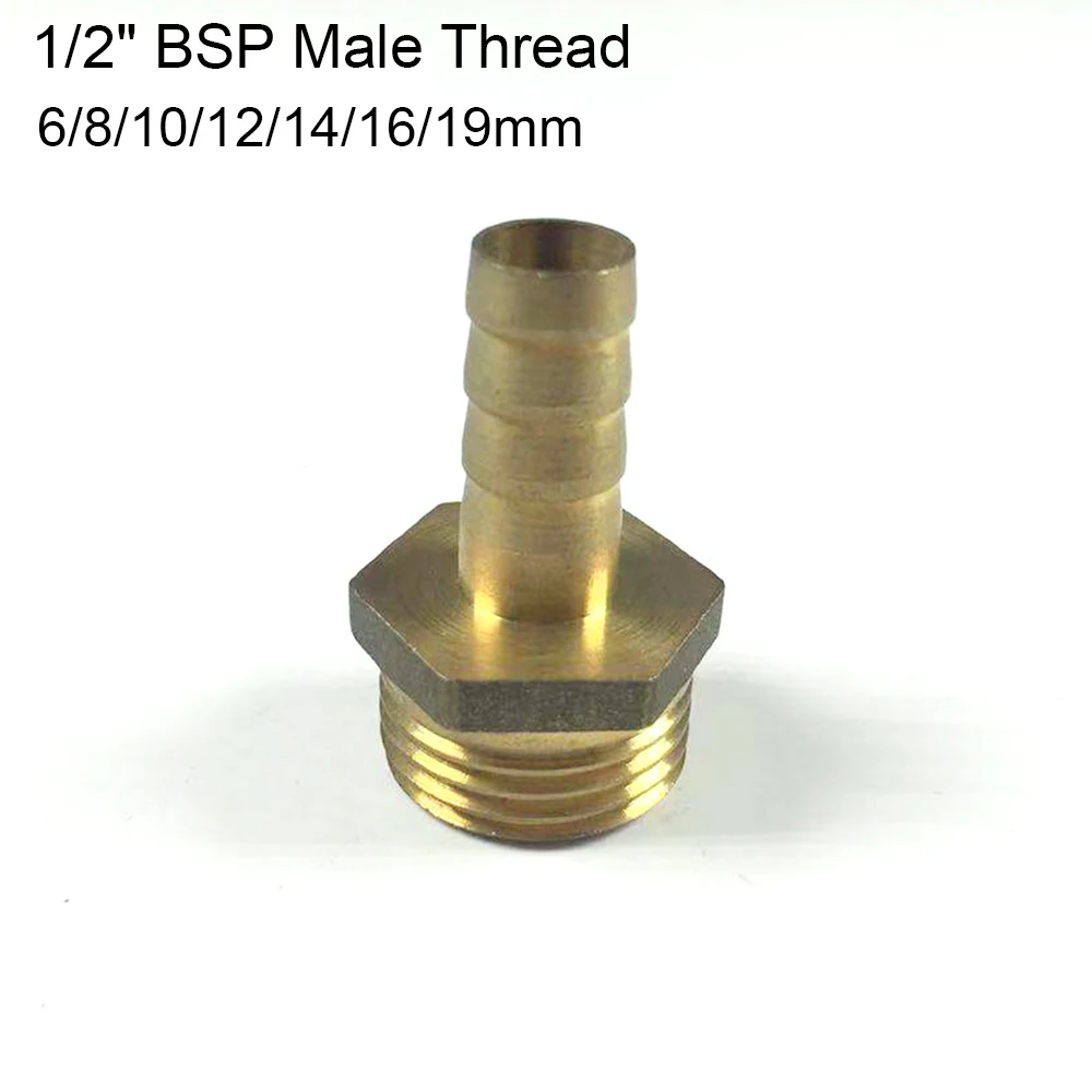 1pc Pipe Fitting 6/8/10/12/14/16/19mm Hose Barb x 1/2" BSP Male Thread Brass BarbedNipple Coupler Connector Adapter GMN
1pc Pipe Fitting 6/8/10/12/14/16/19mm Hose Barb x 1/2" BSP Male Thread Brass BarbedNipple Coupler Connector Adapter GMN