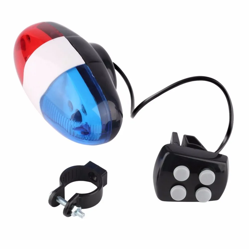 ABS Plastics Bike siren 6 LED 4 Sounds Bike Police Front Light Warning Siren Cycling Electric Horn Bell for Below 24mm Diameter
ABS Plastics Bike siren 6 LED 4 Sounds Bike Police Front Light Warning Siren Cycling Electric Horn Bell for Below 24mm Diameter