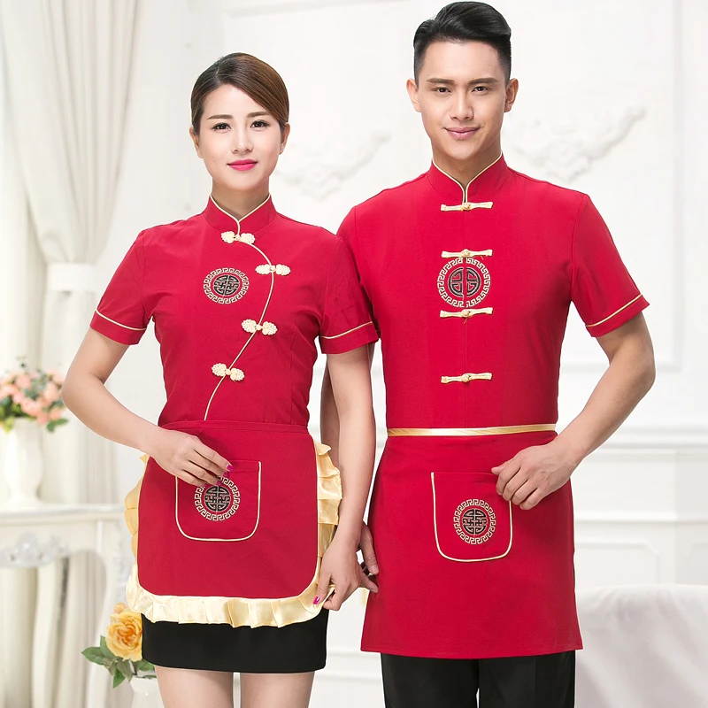 Hotel Uniforms Summer Short Sleeve Female Overalls Restaurant Hot Pot Shop Attendant Half Short Sleeved Uniforms With ApronJ299
Hotel Uniforms Summer Short Sleeve Female Overalls Restaurant Hot Pot Shop Attendant Half Short Sleeved Uniforms With ApronJ299