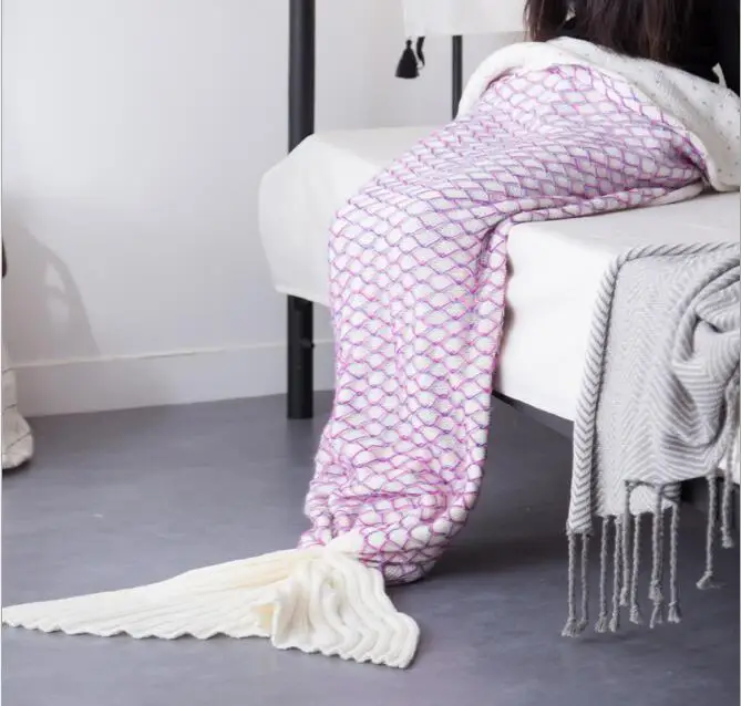 New Mermaid Tail Baby Child Adult Knitted Throw Blanket blanket throw Home Cover beach travel bed sofa Use wholesale FG615
New Mermaid Tail Baby Child Adult Knitted Throw Blanket blanket throw Home Cover beach travel bed sofa Use wholesale FG615