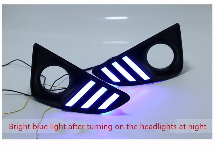 Qirun led drl daytime running light for Toyota mark x Reiz 2013-2017 with Dynamic moving yellow turn signal and blue night light
Qirun led drl daytime running light for Toyota mark x Reiz 2013-2017 with Dynamic moving yellow turn signal and blue night light