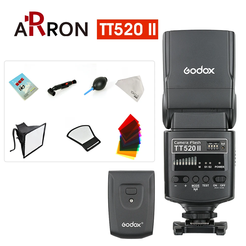 Новый Godox Thinklite Камера Flash TT520 TT520II со встроенным 433 мГц Беспроводной сигнала для