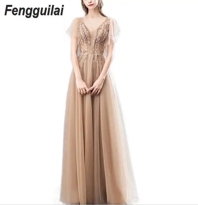 FENGGUILAI Newest High Quality Strapless Champagne Voile Bandage Dress Evening Party Elegant Dress
FENGGUILAI Newest High Quality Strapless Champagne Voile Bandage Dress Evening Party Elegant Dress