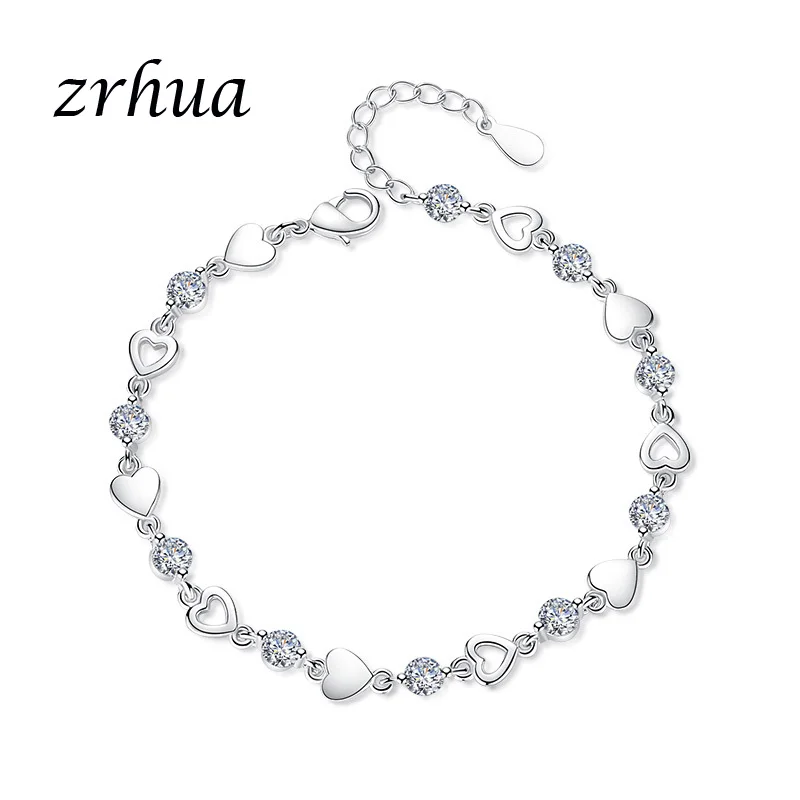 ZRHUA Original Silver Color Crystal Heart Bracelet with Clear AAA+ Zircon Stone Charm Bracelet Bangle for Women Female Jewellery
ZRHUA Original Silver Color Crystal Heart Bracelet with Clear AAA+ Zircon Stone Charm Bracelet Bangle for Women Female Jewellery