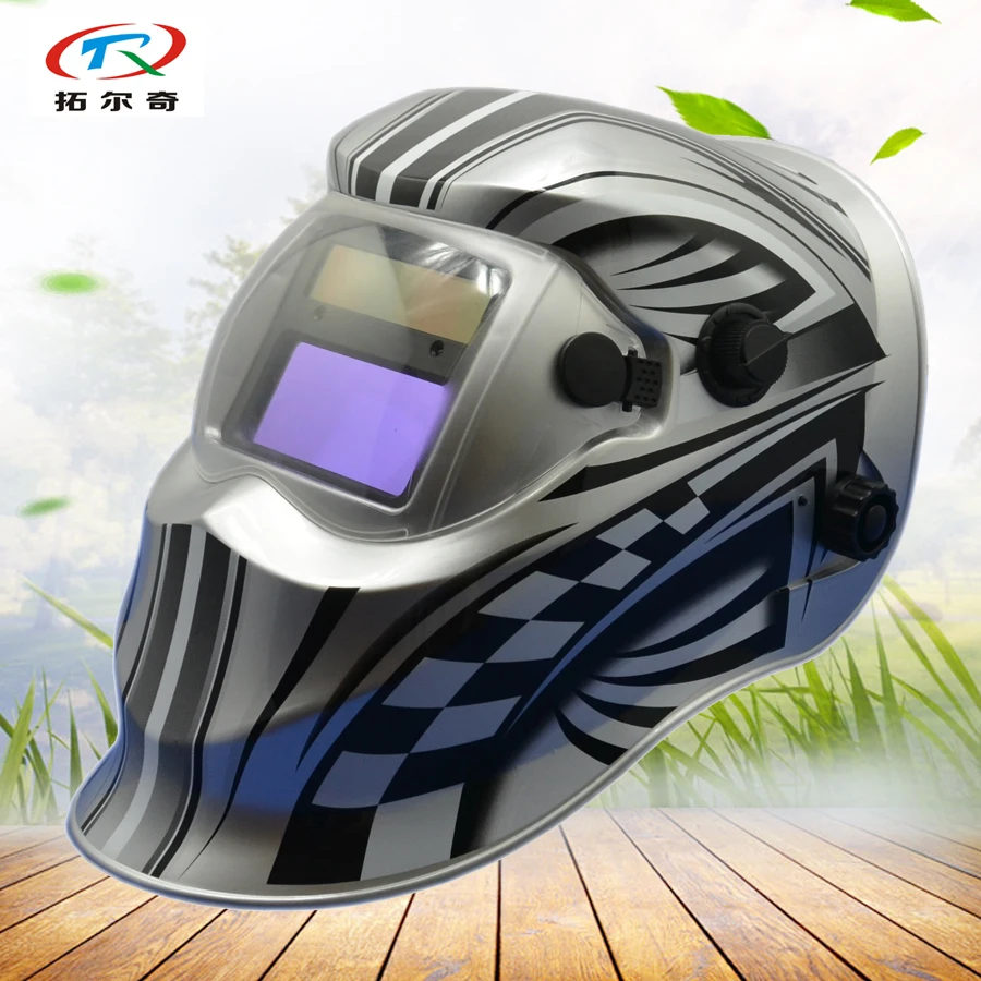

Солнечный сварочный шлем DIN 9-13 настраиваемая сварочная маска сварочная Солнечная и батарея Автоматическое затемнение полностью автоматич...