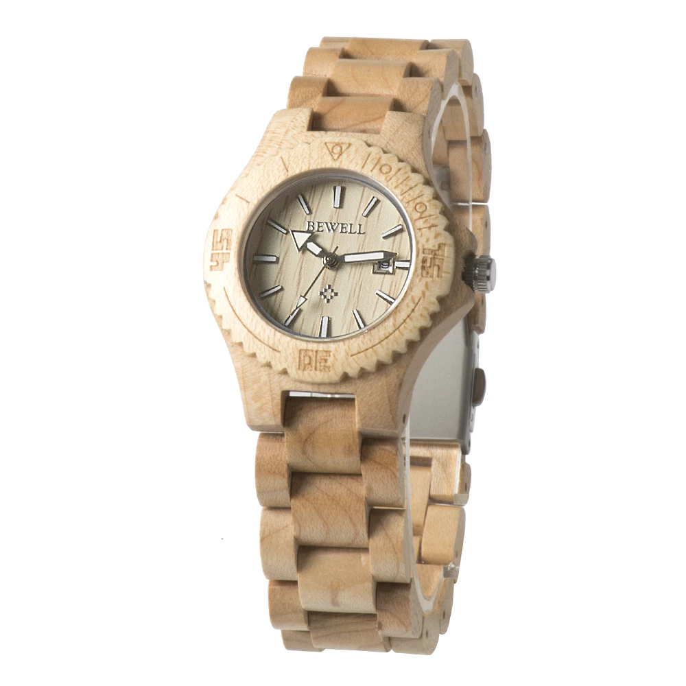 BEWELL Woman Wood Watch Natural Wood Date Display Small Analog Quartz Watch Lady Wooden Carton Watch Lightweight Summer 020AL
BEWELL Woman Wood Watch Natural Wood Date Display Small Analog Quartz Watch Lady Wooden Carton Watch Lightweight Summer 020AL