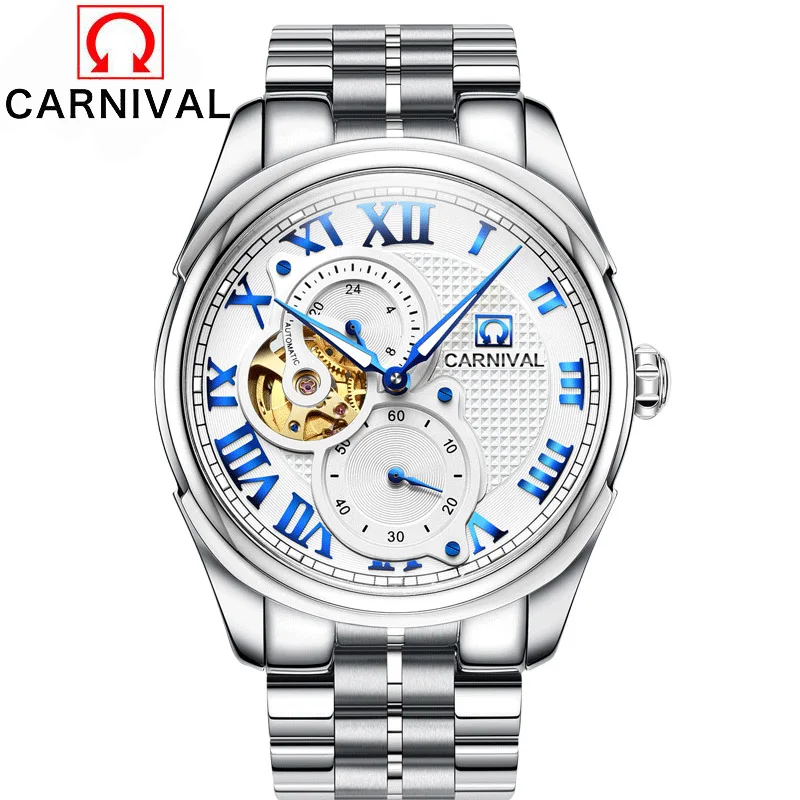 Carnival Men Watches Luxury Brand Automatical Mechanical Watch Male Waterproof Sports Military Clock 361 Stainless Steel Strap
Carnival Men Watches Luxury Brand Automatical Mechanical Watch Male Waterproof Sports Military Clock 361 Stainless Steel Strap