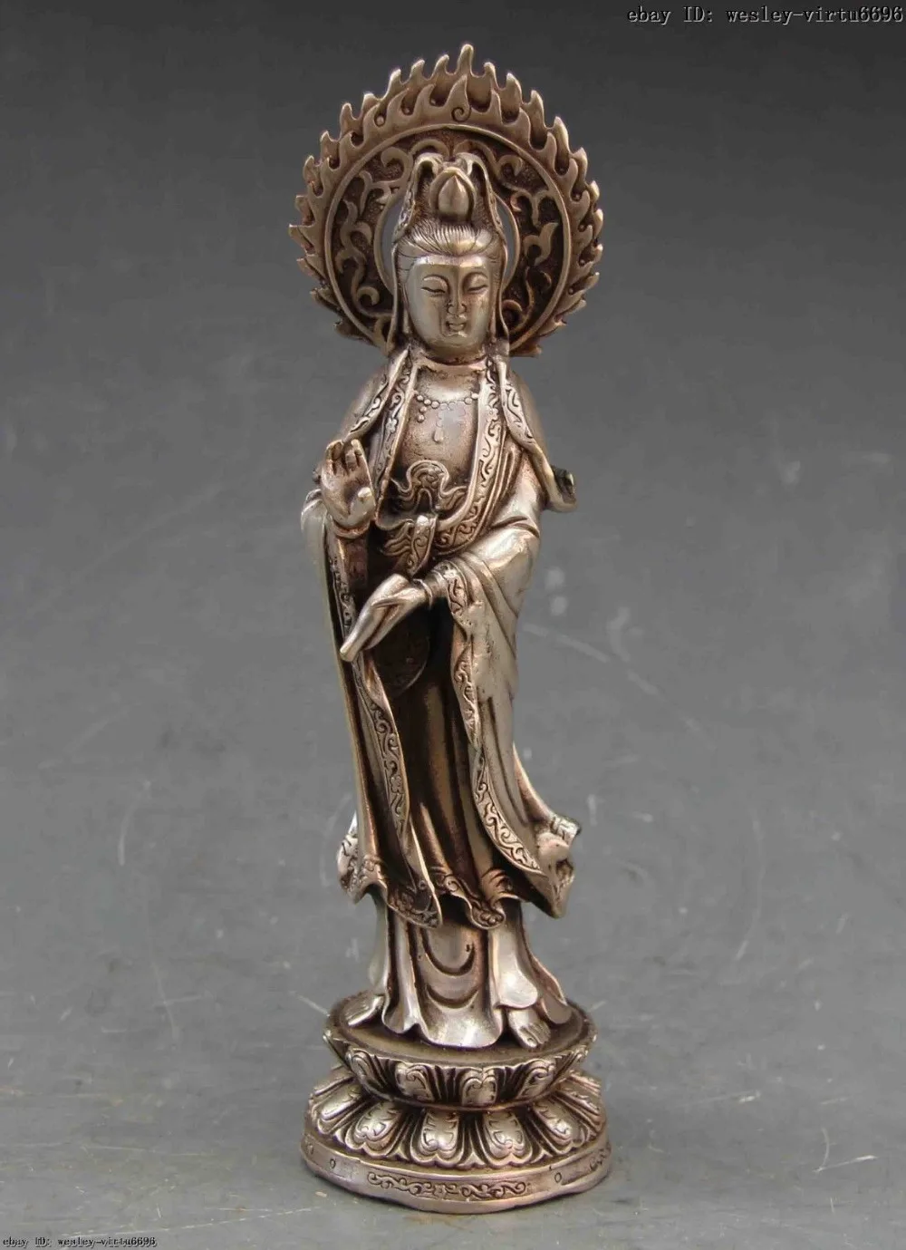9 Buddhism Temple White Copper Silver stand Kwan-yin Guan Yin Boddha Statue decoration furnishing articles metal crafts
9 Buddhism Temple White Copper Silver stand Kwan-yin Guan Yin Boddha Statue decoration furnishing articles metal crafts