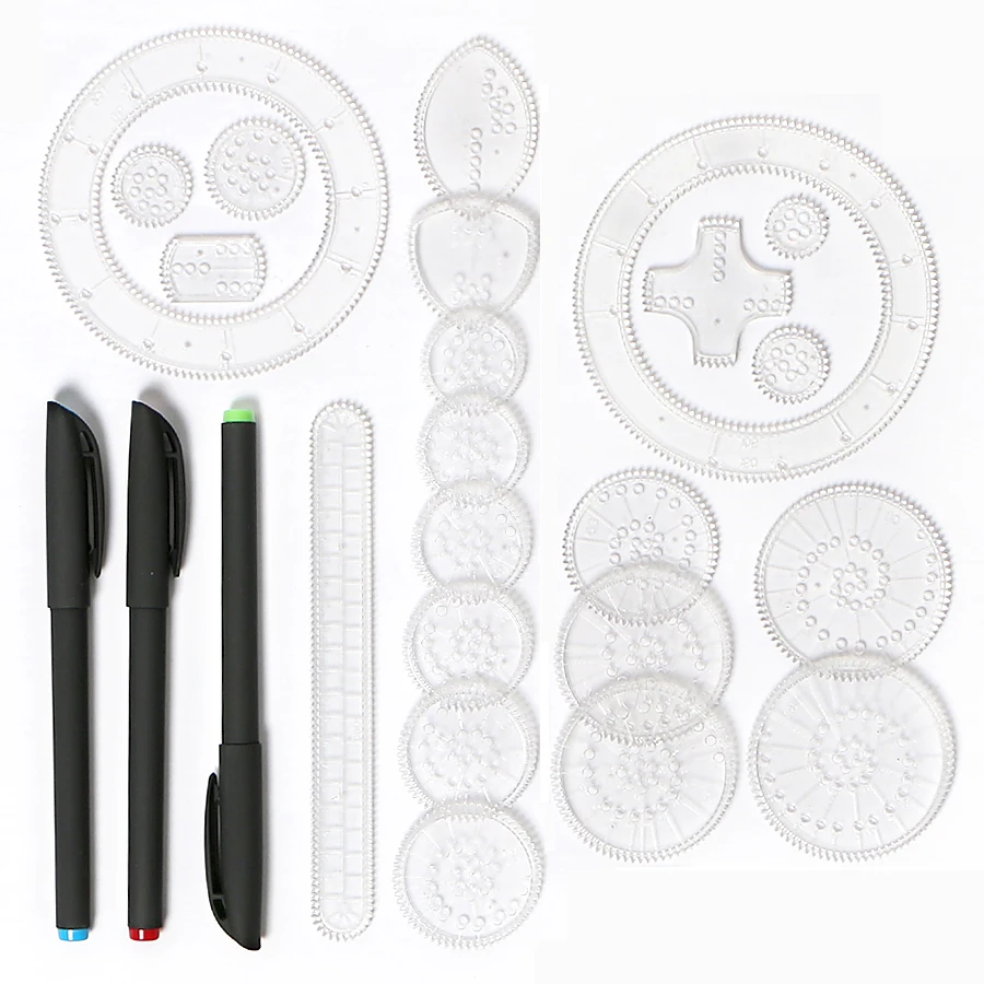 22pcs Accessories+3pcs color pen Spirograph deluxe Drawing rulers set,Spiral Designs Interlocking Gears&Wheels drawing toy
22pcs Accessories+3pcs color pen Spirograph deluxe Drawing rulers set,Spiral Designs Interlocking Gears&Wheels drawing toy