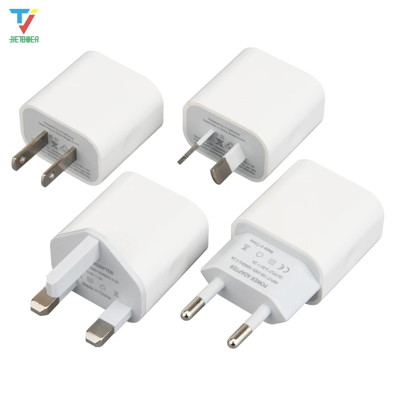 50 шт./лот 5 в 2 А 2USB-порта вилка для США/Великобритании/ЕС/Австралии дорожное