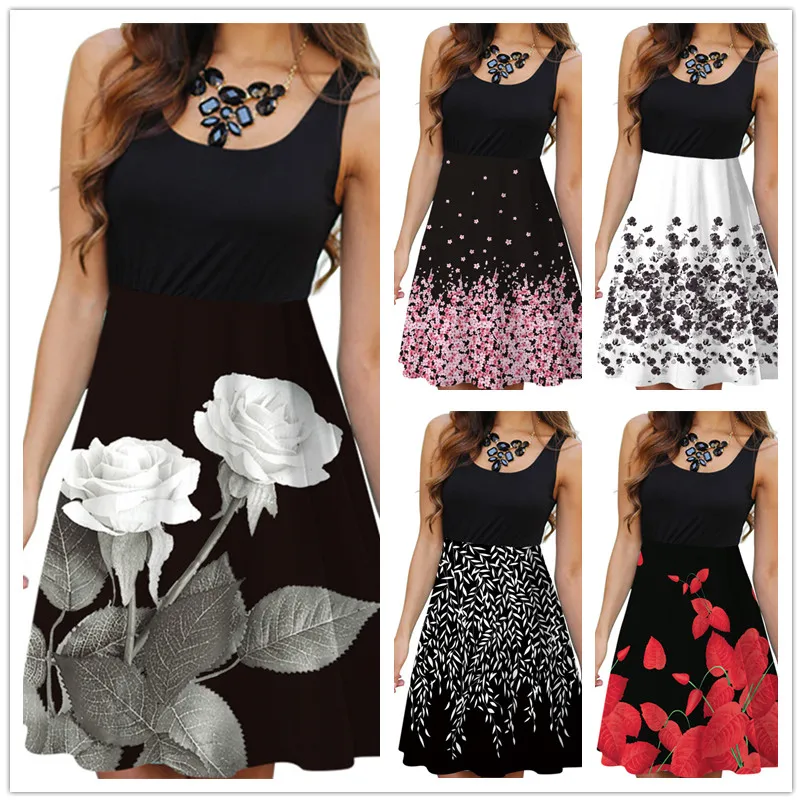 Women Floral Print Dress New 2020 Summer Sexy Boho Beach Dress Female Sleeveless Patchwork Casual Tank A-line Dress Vestidos
Women Floral Print Dress New 2020 Summer Sexy Boho Beach Dress Female Sleeveless Patchwork Casual Tank A-line Dress Vestidos