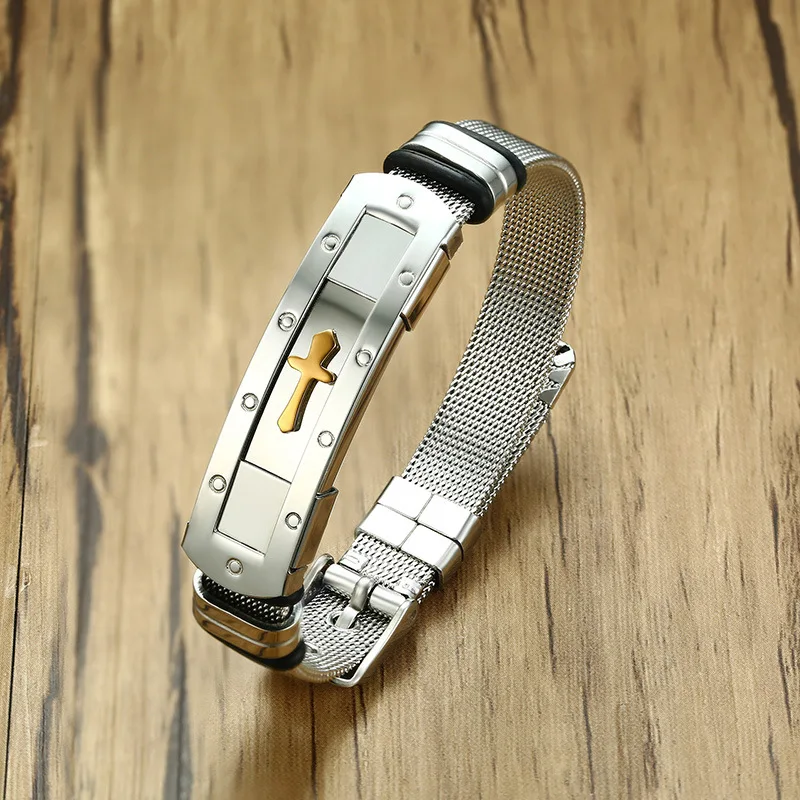 Fashion Men Bracelet Stainless Steel Jewelry Gold Color Cross Adjustable Bracelets For Man Trendy Retro Male Bracelet Bangles
Fashion Men Bracelet Stainless Steel Jewelry Gold Color Cross Adjustable Bracelets For Man Trendy Retro Male Bracelet Bangles