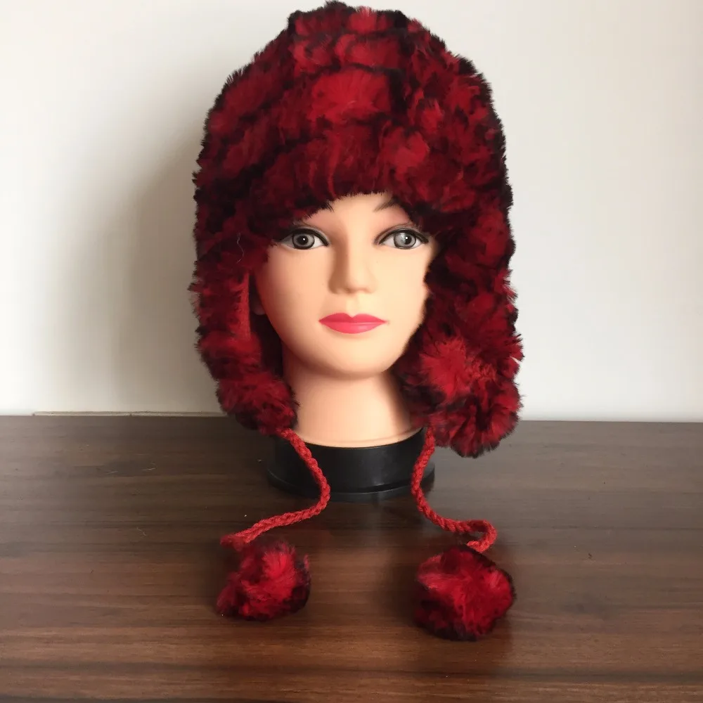 2019 New Women Winter Warm Real Natural Genuine Rabbit Fur Cap Headwear warm Hat Free Shipping TBAH356 | Аксессуары для одежды