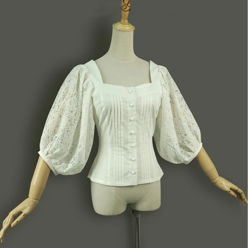Spring summer women shirts lantern sleeve vintage gothic lolita costume office tops Ladies embroidery Cotton Slim white blouse
Spring summer women shirts lantern sleeve vintage gothic lolita costume office tops Ladies embroidery Cotton Slim white blouse