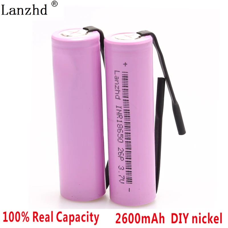 2PCS 18650 Batteries INR18650 Nickel sheet 18650 Rechargeable Battery Li ion Discharge 2600mAh 3.7V + DIY Nickel Sheets
2PCS 18650 Batteries INR18650 Nickel sheet 18650 Rechargeable Battery Li ion Discharge 2600mAh 3.7V + DIY Nickel Sheets