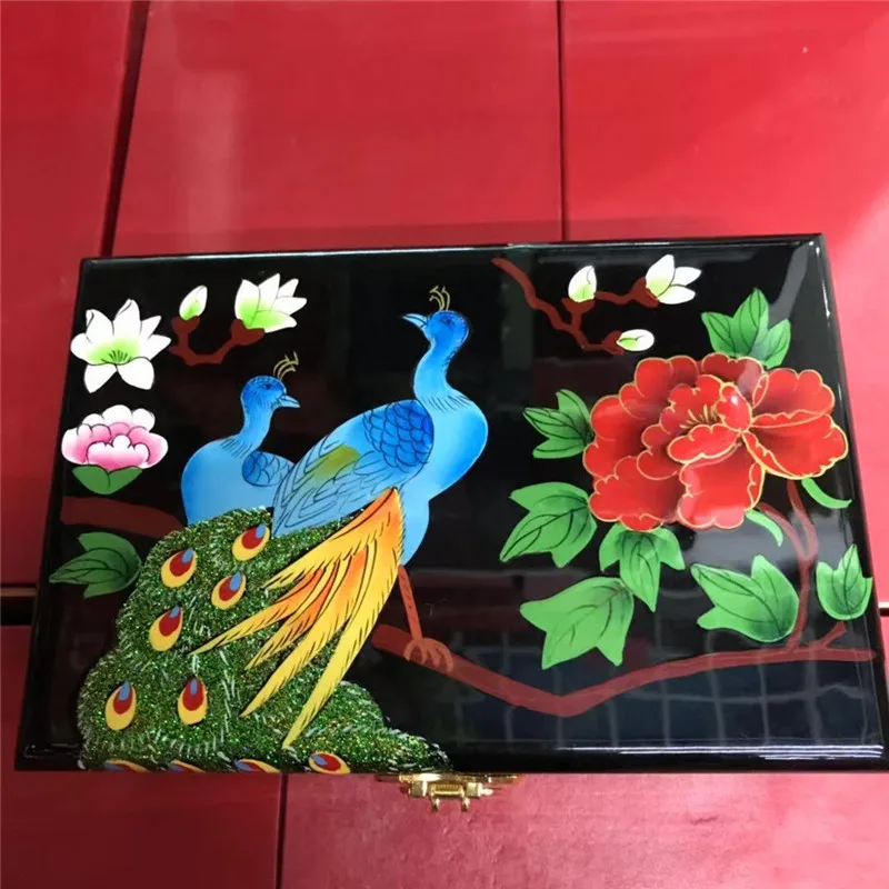 Retro double hand handmade jewelry lacquer jewelry box wood solid wood simple storage box jewelry box peacock2 layers
Retro double hand handmade jewelry lacquer jewelry box wood solid wood simple storage box jewelry box peacock2 layers