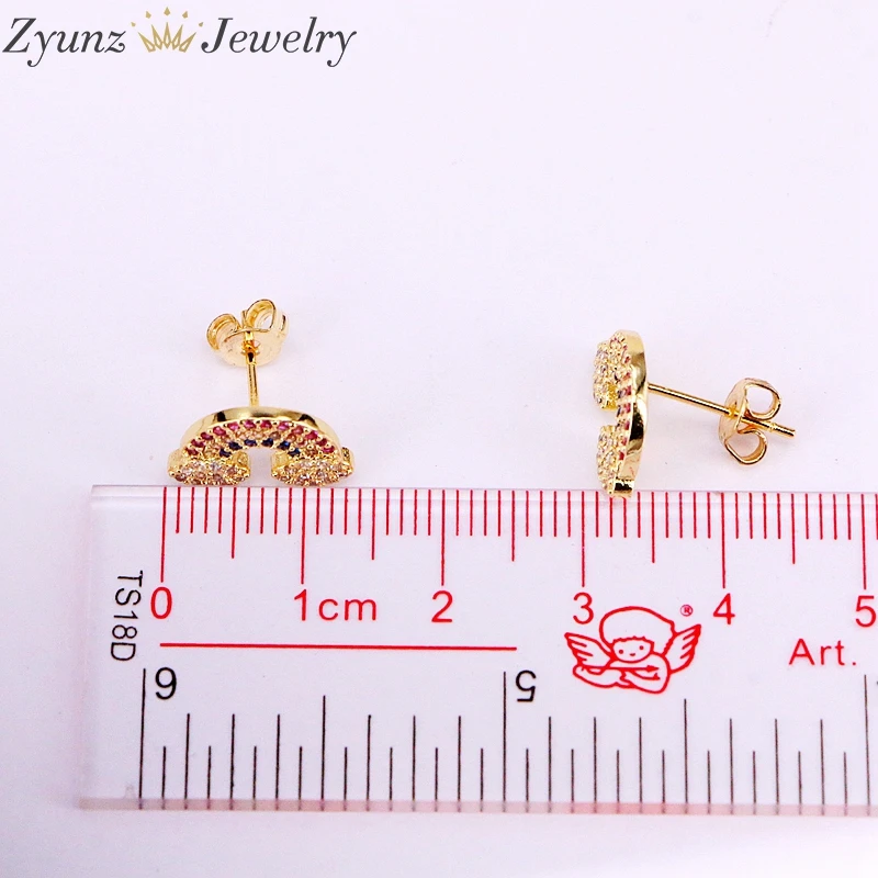 5 Pairs, 13*9mm, Pretty CZ Rainbow Stud Earrings for Women Lady Best Friend Gifts
5 Pairs, 13*9mm, Pretty CZ Rainbow Stud Earrings for Women Lady Best Friend Gifts