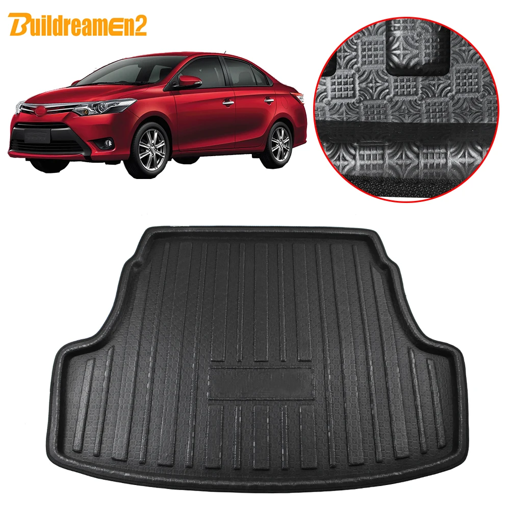 

Buildreamen2 For Toyota Yaris Vios Belta Limo Sedan XP150 2014-2018 Car Trunk Mat Tray Boot Liner Floor Luggage Mud Pad Carpet