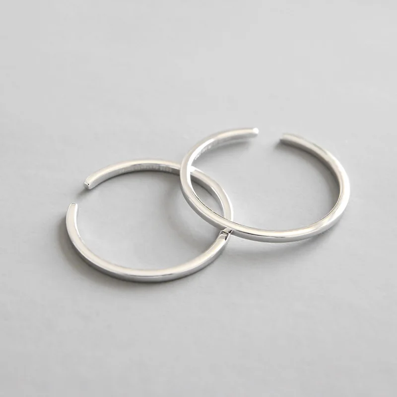 Minimalist Plain Rings Women Mens Real 925 Sterling Silver Jewelry Punk Party Accessories Fashion Engagement Wedding Band Gift | Украшения