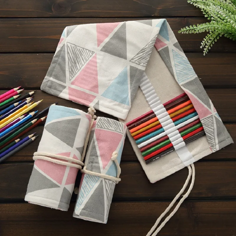 Roll Bag Korean Stationery Triangle Geometric Canvas Pencil Case 36 48 72 Holes Large Capacity Students Supplies Pens Storage
Roll Bag Korean Stationery Triangle Geometric Canvas Pencil Case 36 48 72 Holes Large Capacity Students Supplies Pens Storage