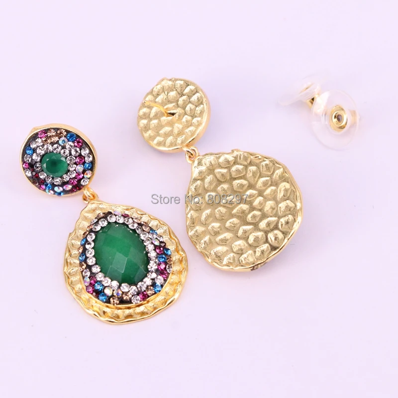 5Pair Water Drop earrings electroplated gold color metal & natural stone Dangle earring fashion Gems jewelry
5Pair Water Drop earrings electroplated gold color metal & natural stone Dangle earring fashion Gems jewelry