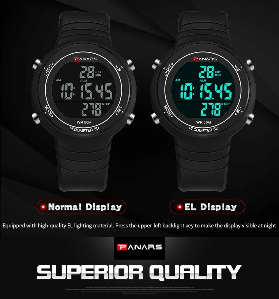 PANARS Men Watches Multi Function Electronic Calculation Step Count Sports Watches men digital watch waterproof man watch 
PANARS Men Watches Multi Function Electronic Calculation Step Count Sports Watches men digital watch waterproof man watch