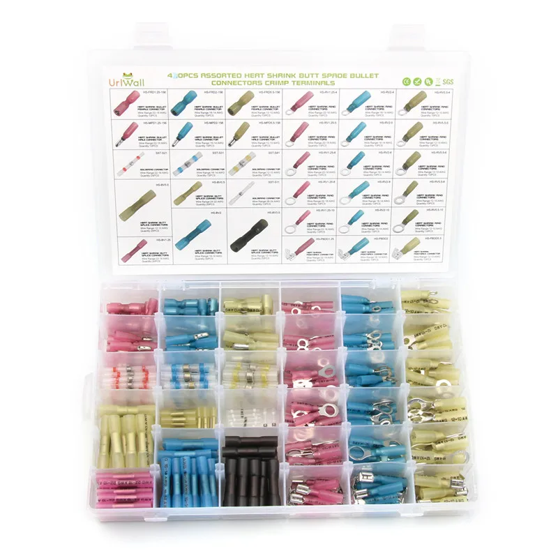 420PCS Insulated Solder Seal Terminal Set Thicken Electrical Wire Ring Spade Bullet Piggyback Butt Crimp Terminal Connector Kit
420PCS Insulated Solder Seal Terminal Set Thicken Electrical Wire Ring Spade Bullet Piggyback Butt Crimp Terminal Connector Kit
