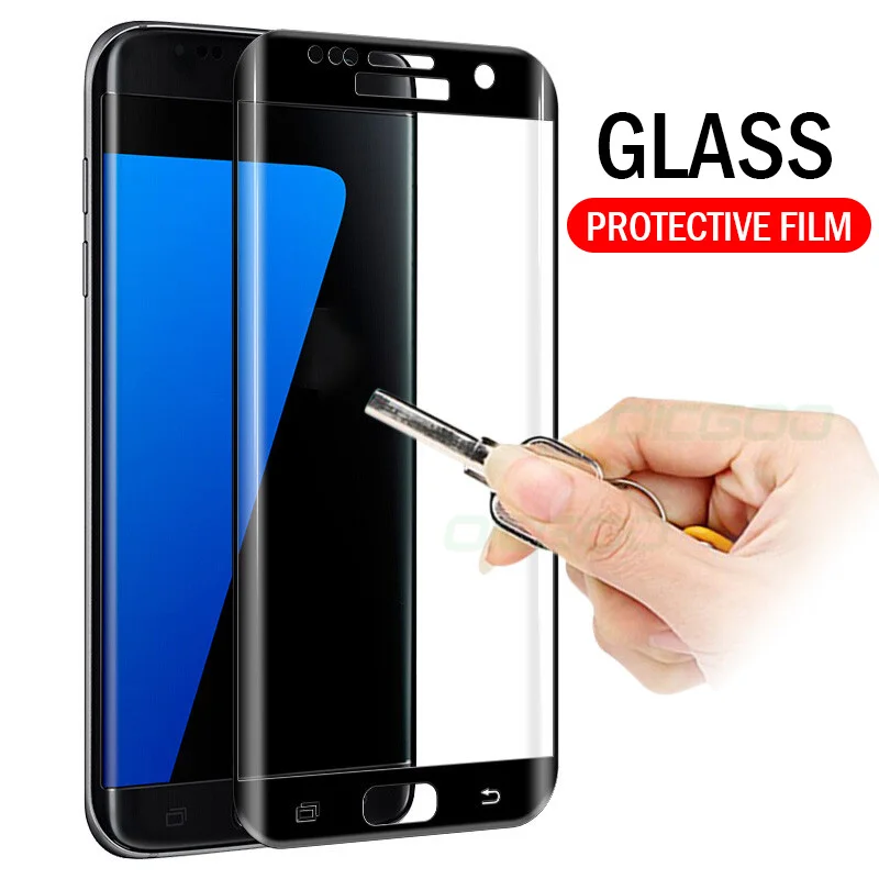 OICGOO 0 3 мм 9H изогнутое полное покрытие закаленное стекло для samsung Galaxy S7 S6 Edge Защита
