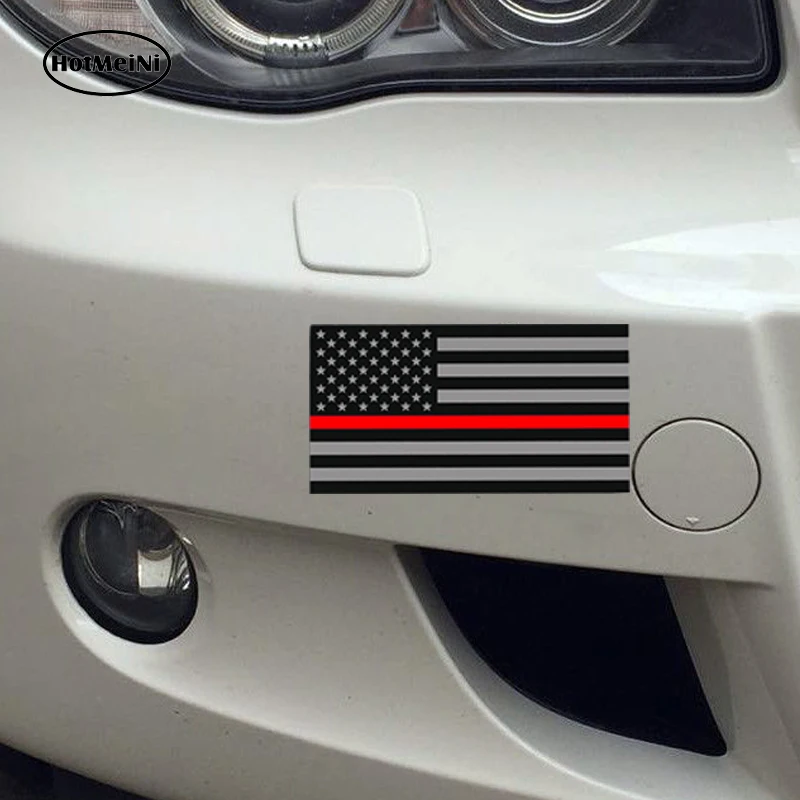 HotMeiNi пожарный красная линия Флаг США наклейка автомобиль спасателей емт Fire 911