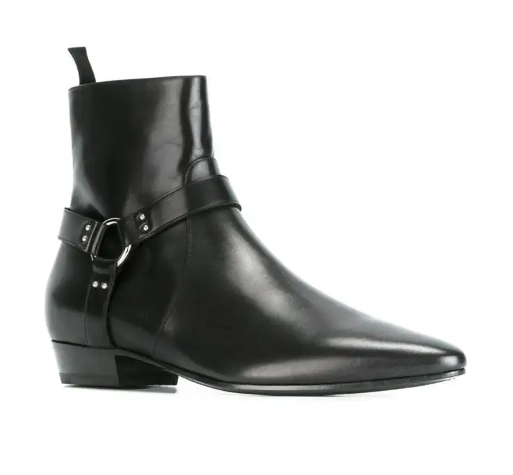 Men's winter short ankle boots black genuine cow leather pointed toe zipper cool martin boots Chelsea boots for male
Men's winter short ankle boots black genuine cow leather pointed toe zipper cool martin boots Chelsea boots for male