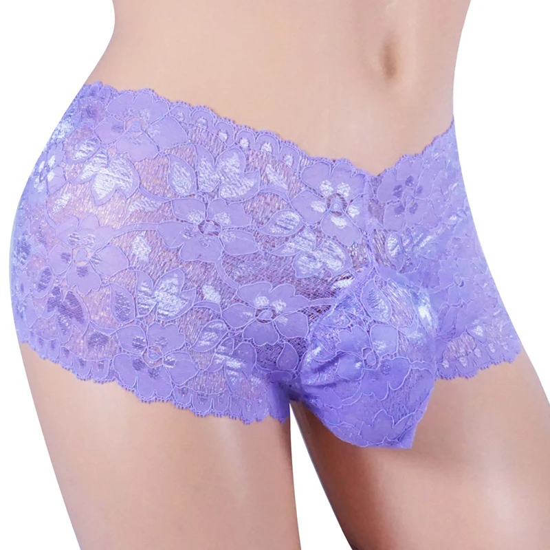 

Penis Pouch Panties Erotic Lingerie Interior Hombre Gay Men Underwear Boxers Lace See-through Boxershort Transparant Sissy