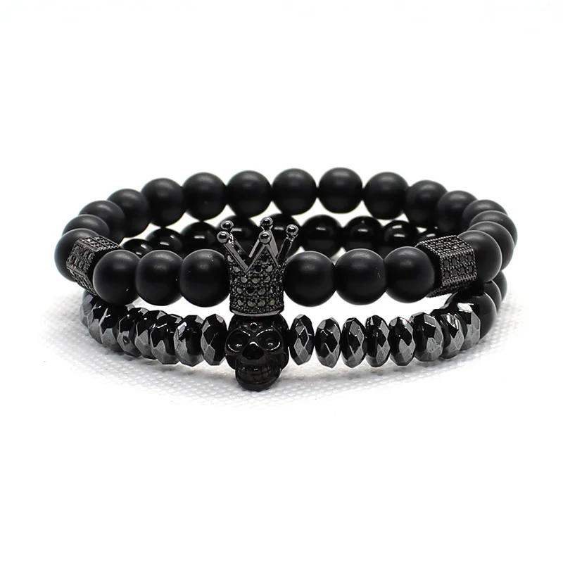 skull Bracelet Men Accessories Matte Stone Beads Erkek Bileklik Set Crown Jewelry Mens Bracelets For Women Pulseras Mujer
skull Bracelet Men Accessories Matte Stone Beads Erkek Bileklik Set Crown Jewelry Mens Bracelets For Women Pulseras Mujer
