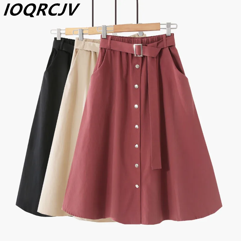 New Women Skirt 2019 Spring Autumn Pocket Single-Breaste Button Nature Waist A-Line Skirt Belt Solid Casual Long Skirt Ladies
New Women Skirt 2019 Spring Autumn Pocket Single-Breaste Button Nature Waist A-Line Skirt Belt Solid Casual Long Skirt Ladies