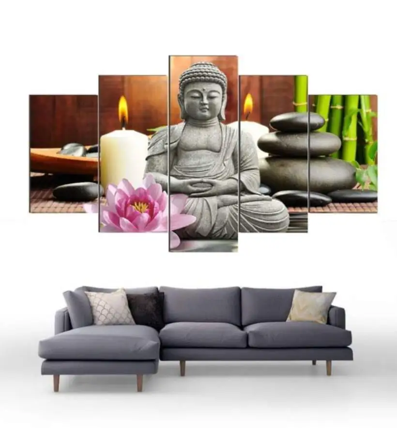 Wall Canvas Art Print Poster 5 Panel Zen Stone Buddha Modular Picture For Home Decor Painting Kids Room(No Frame)
Wall Canvas Art Print Poster 5 Panel Zen Stone Buddha Modular Picture For Home Decor Painting Kids Room(No Frame)