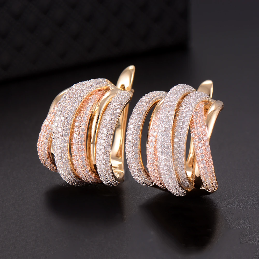 Fashion Twist Braided Broad Earrings Multicolor Cubic Zirconia Stud Earrings For Women Bridal Engagement Earrings Jewelry
Fashion Twist Braided Broad Earrings Multicolor Cubic Zirconia Stud Earrings For Women Bridal Engagement Earrings Jewelry