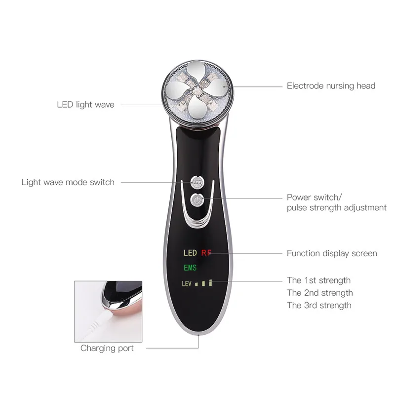 CkeyiN Facial Electroporation RF Radio Frequency LED Photon Face Lifting Tighten Wrinkle Removal Skin Care Beauty Face Massager
CkeyiN Facial Electroporation RF Radio Frequency LED Photon Face Lifting Tighten Wrinkle Removal Skin Care Beauty Face Massager