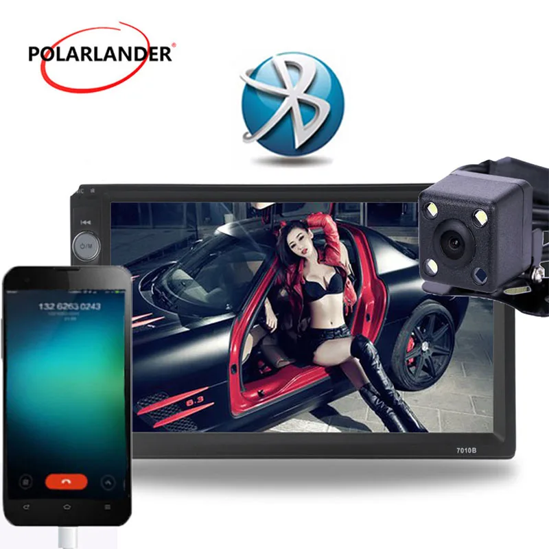 

Car Radio Video Player 7" 2 Din Mirror Link Car Stereo FM MP4 MP5 Radio In-Dash Touch Screen Bluetooth With Rear View Camera
