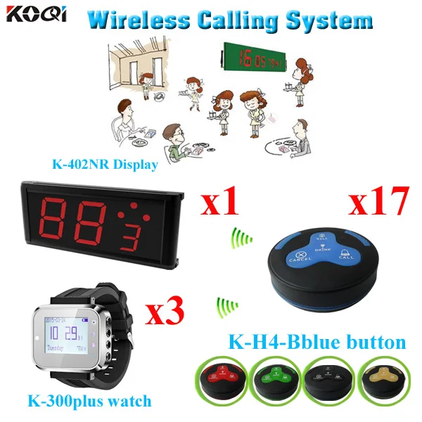 restaurant wireless watch service system from good china supplier and CE passed (1 display+ 3 watch+17 button)
restaurant wireless watch service system from good china supplier and CE passed (1 display+ 3 watch+17 button)