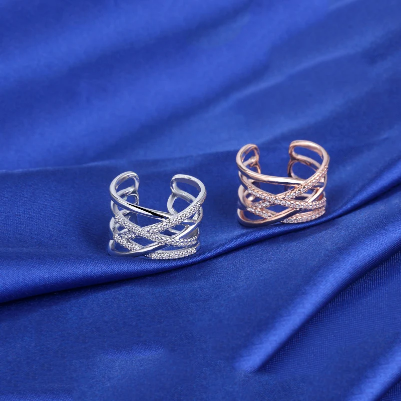 2019 Opening Ring CZ Stone Fashion Jewelry Women Double Line Intersecting Rings Pave Setting Crystal Fashion Trendy Women Rings
2019 Opening Ring CZ Stone Fashion Jewelry Women Double Line Intersecting Rings Pave Setting Crystal Fashion Trendy Women Rings