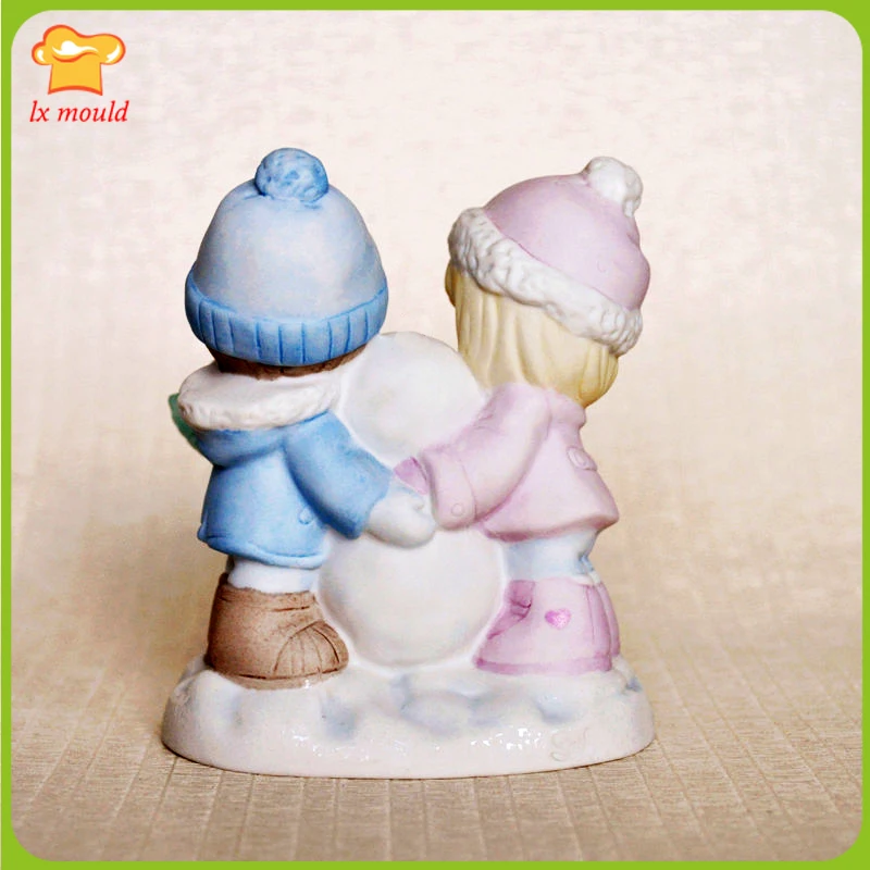 2021 New Christmas Snowman DIY Fondant Cake Silicone Moulds Aromatherapy Gypsum Soap Candle Silicone Molds Baking Tools