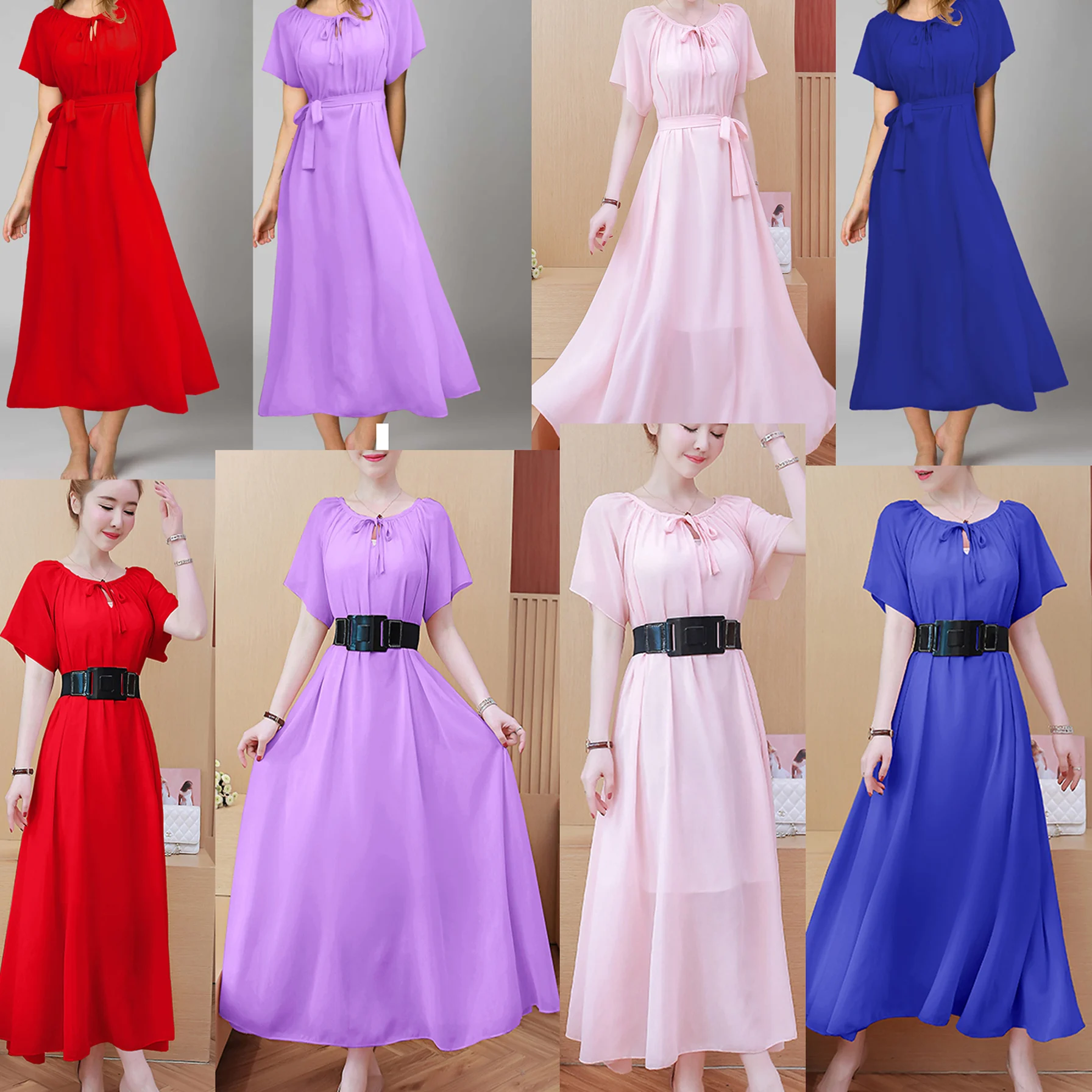 Chiffon Dress Women Summer 2019 New Casual Beach Tunics Robe Femme Plus Size M~4XL Short Sleeve Vestido Belted Woman Dresses
Chiffon Dress Women Summer 2019 New Casual Beach Tunics Robe Femme Plus Size M~4XL Short Sleeve Vestido Belted Woman Dresses