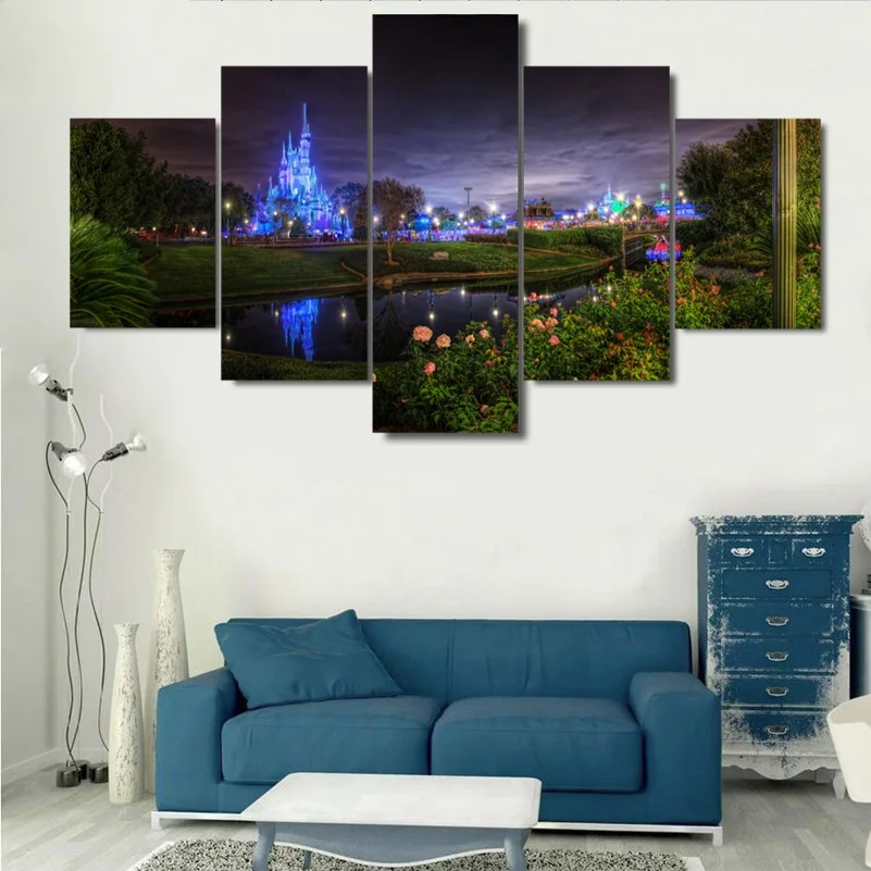 Canvas Wall Art Framework Decorative 5 Pieces Magic Kingdom At Night Modular Picture Living Room HD Printed Poster Painting
Canvas Wall Art Framework Decorative 5 Pieces Magic Kingdom At Night Modular Picture Living Room HD Printed Poster Painting