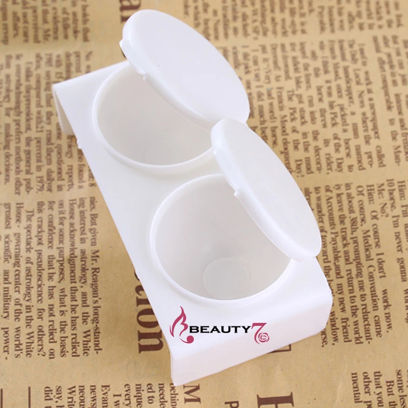 BEAUTY7 1pcs Plastics Nail Double Lips Dappen Dish for Mixing Acrylic Liquid Powder Art Tools White Bowl Cup Kits | Красота и