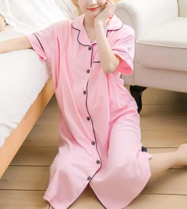 Pregnant Women Breastfeeding Pajamas Short-Sleeve Home Service Nursing Women Clothing Cotton Long Loose Maternity Night Dresses
Pregnant Women Breastfeeding Pajamas Short-Sleeve Home Service Nursing Women Clothing Cotton Long Loose Maternity Night Dresses