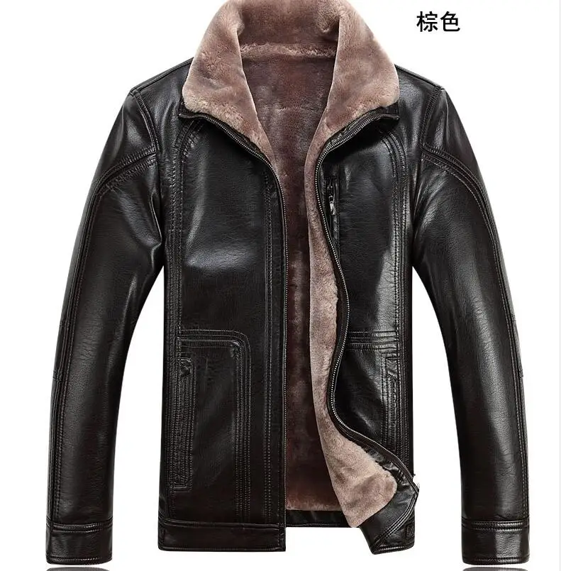 M-4XL HOT / Spring Men's New Fashion Middle - aged pu leather coat with a coat of fur and wool and thickened
M-4XL HOT / Spring Men's New Fashion Middle - aged pu leather coat with a coat of fur and wool and thickened