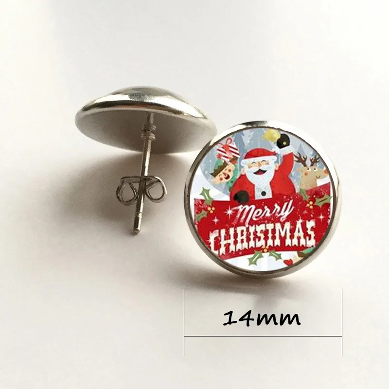 Christmas Deer Earrings Glass Cabochon Earings Handmade Santa Claus Pattern Earring Silver Color Brincos Kids Jewelry
Christmas Deer Earrings Glass Cabochon Earings Handmade Santa Claus Pattern Earring Silver Color Brincos Kids Jewelry