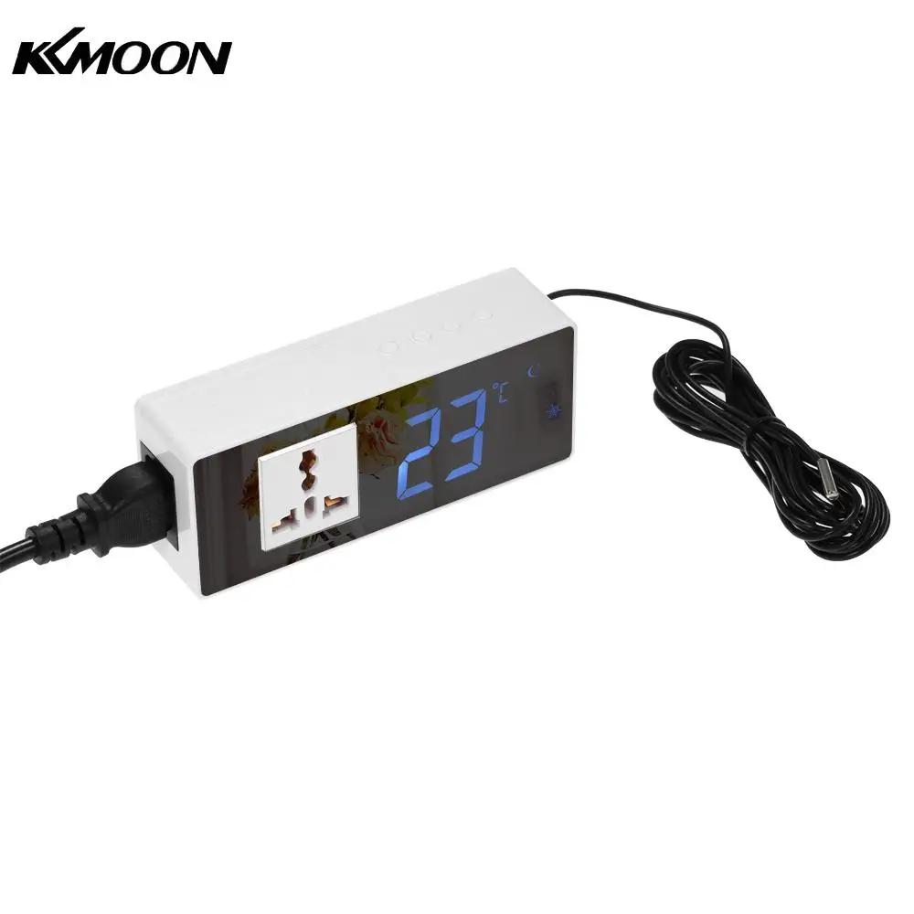 10A LCD Digital Temperature Controller Thermostat for Heating Cooling Control with NTC Temperature Sensor Mirror Surface
10A LCD Digital Temperature Controller Thermostat for Heating Cooling Control with NTC Temperature Sensor Mirror Surface
